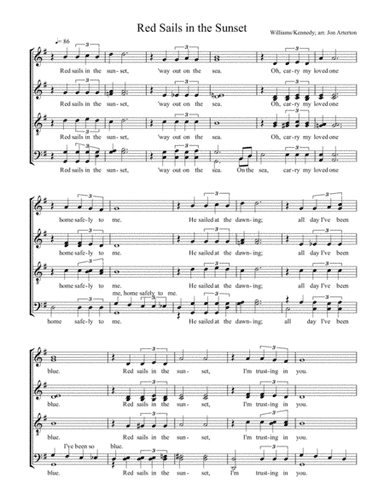 Red Sails In The Sunset (arr. Jon Arterton)