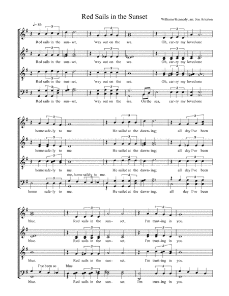 Red Sails In The Sunset (arr. Jon Arterton)