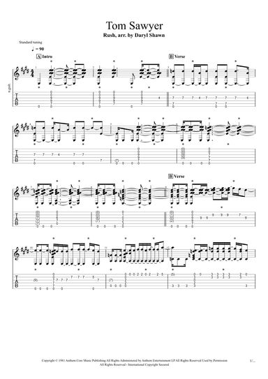 Tom Sawyer (arr. Daryl Shawn)
