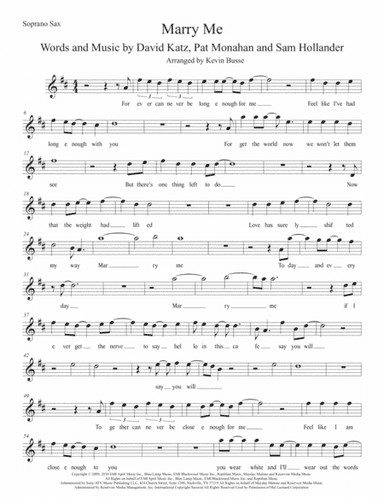 Marry Me (arr. Kevin Busse)