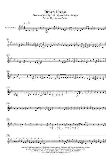 Drivers License (arr. Giovanni Porfirio)