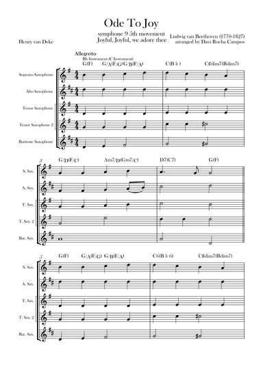 Ode To joy (Symphony 9 5th movement) (arr. Davi Rocha Campos)
