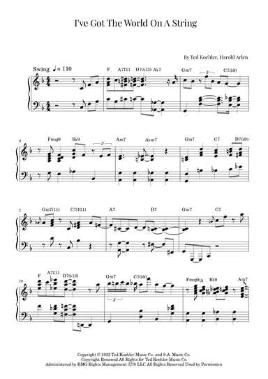 I've Got The World On A String (arr. Roger da Luz)