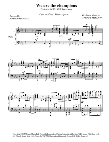 We Are The Champions (arr. Roberto Franca)