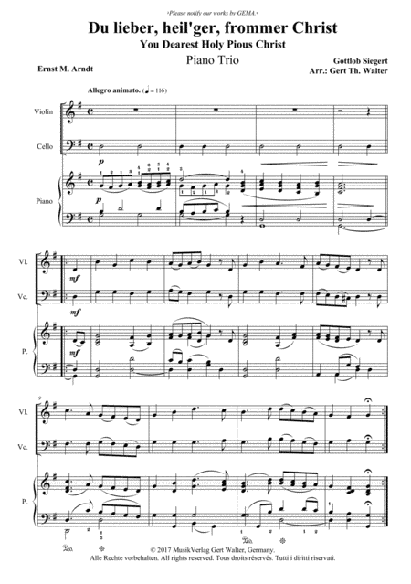 You Dearest Holy Pious Christ (arr. Gert Th. Walter)