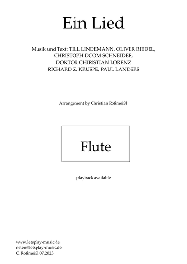 Ein Lied (arr. Christian Roßmeißl)