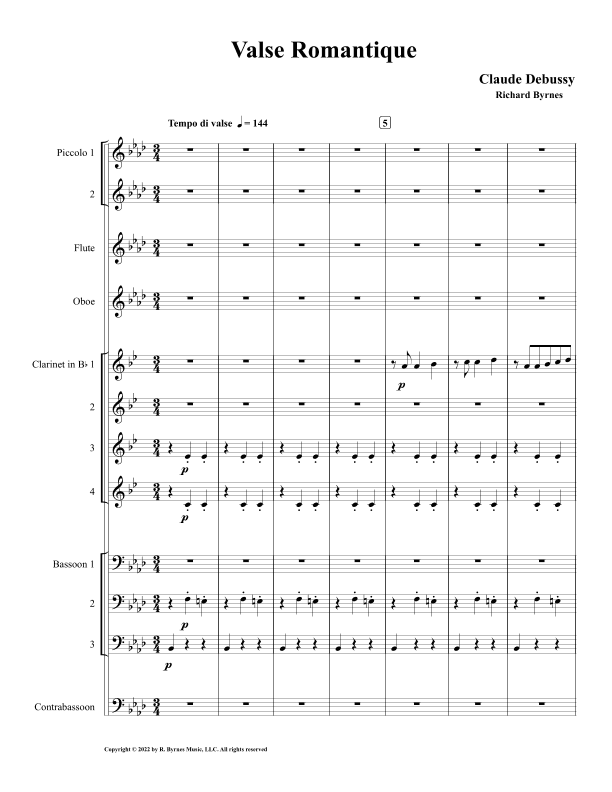 Debussy - Valse Romantique (Woodwind Choir) (arr. Richard Byrnes)