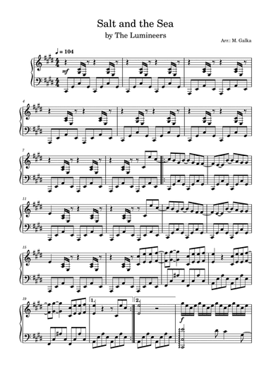 Salt And The Sea (arr. Magdalena Galka)