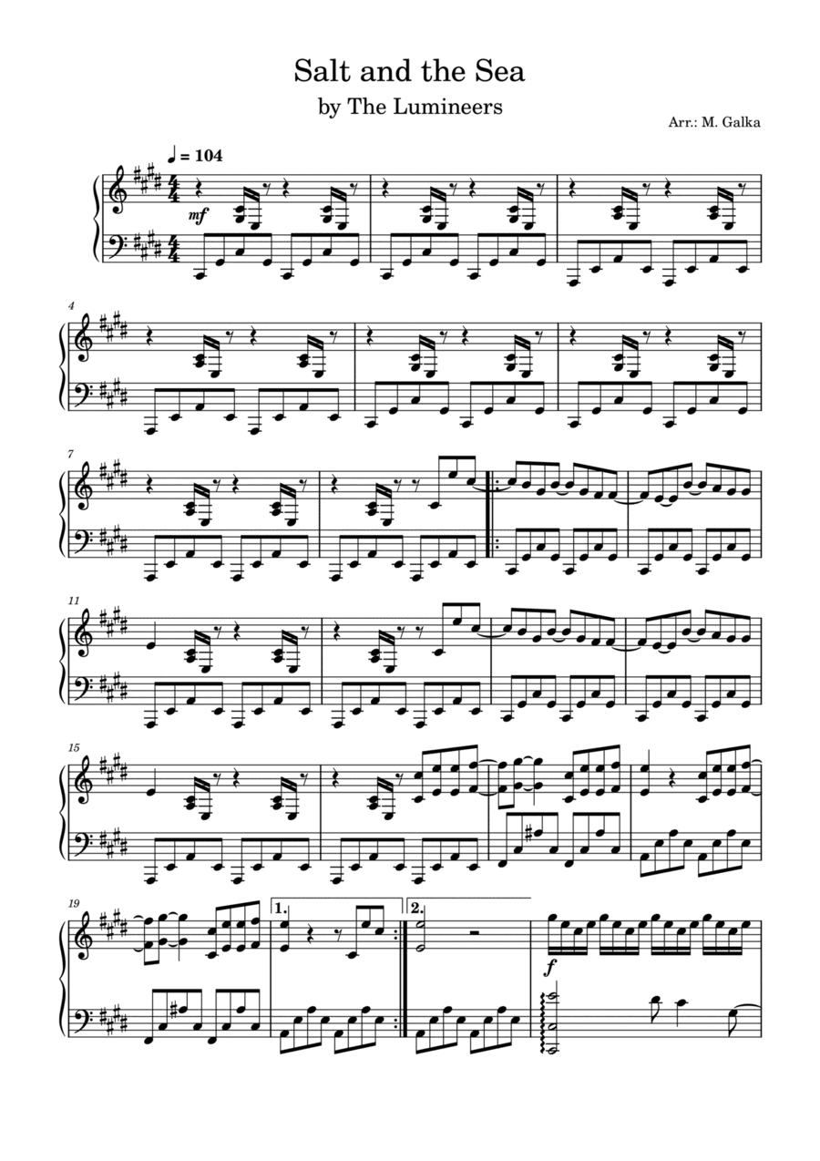 Salt And The Sea (arr. Magdalena Galka)