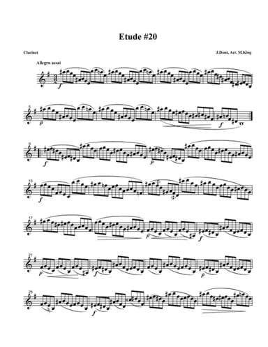 Clarinet Etude #20, Arr. Marten King (arr. Marten King)