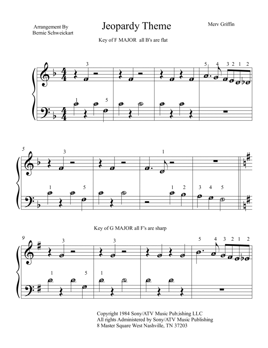 Jeopardy Theme (arr. Bernie Schweickart)