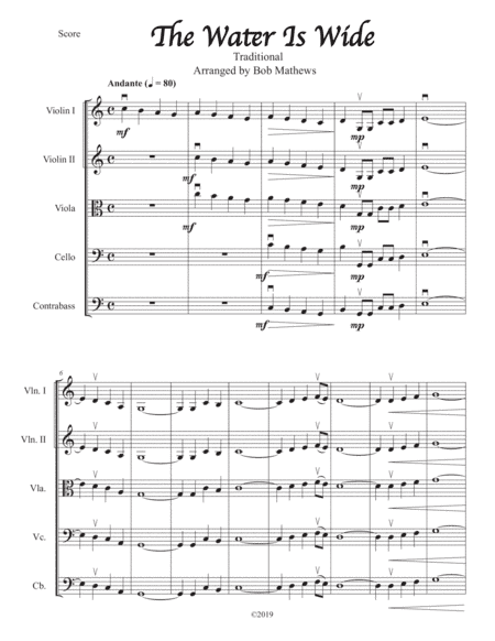 The Water Is Wide for String Orchestra (arr. Bob Mathews)