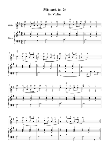 Minuet in G (arr. Johnson Lee)