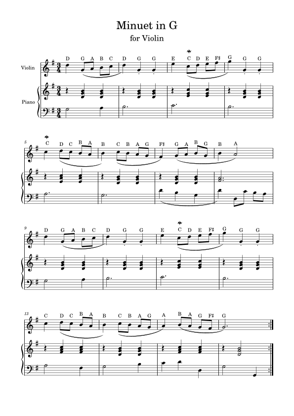 Minuet in G (arr. Johnson Lee)