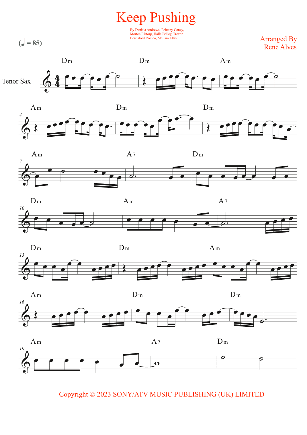 Keep Pushing (arr. Rene Alves)