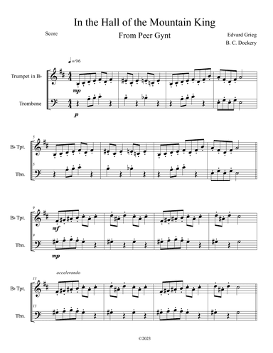 In the Hall of the Mountain King (Trumpet and Trombone Duet) (arr. B. C. Dockery)