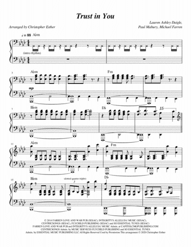 Trust In You (arr. Christopher Esther)