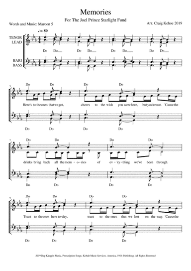 Memories (arr. Craig Kehoe)