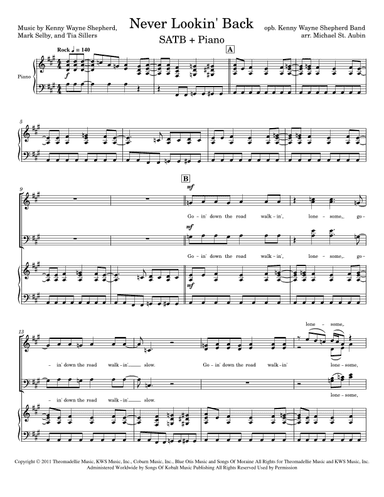 Never Lookin' Back (arr. Michael St. Aubin)