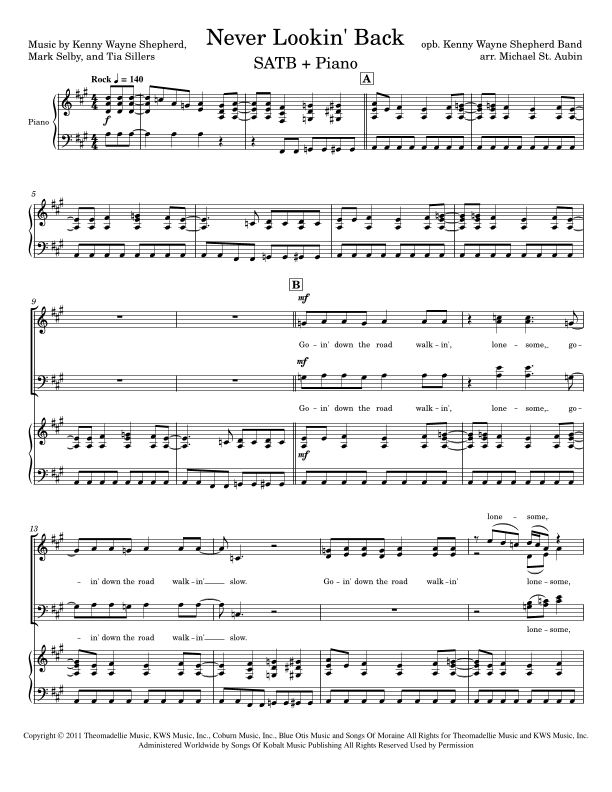 Never Lookin' Back (arr. Michael St. Aubin)