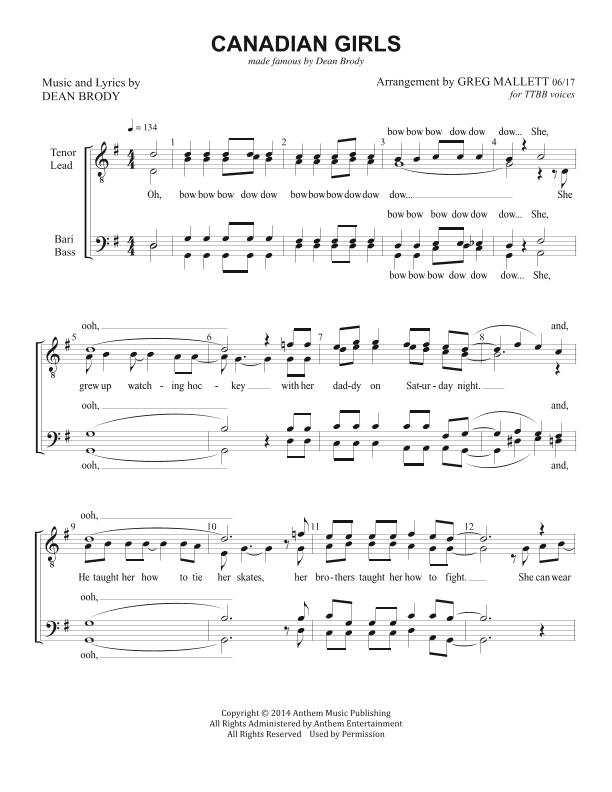 Canadian Girls (arr. Greg Mallett)