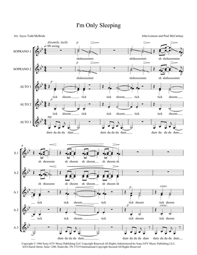 I'm Only Sleeping (arr. Joyce Todd McBride)