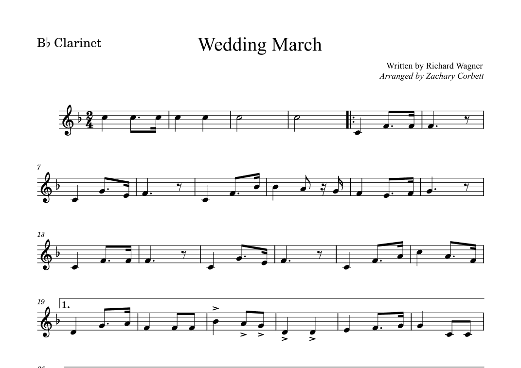 Wedding March (arr. Zachary Corbett)