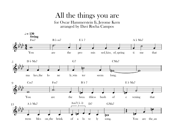 All The Things You Are (arr. Davi Rocha Campos)