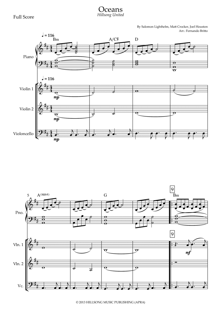Oceans (where Feet May Fail) (arr. Fernando Britto)