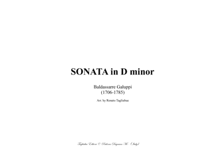 GALUPPI - SONATA IN D minor - For organ (arr. Renato Tagliabue)