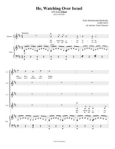He, Watching over Israel (SSAA) (arr. Curtis Hanson)