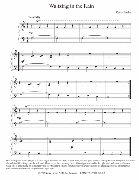 Waltzing in the Rain - Piano/Keyboard Solo