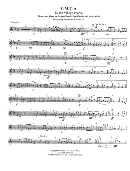 Y.M.C.A. (arr. Thomas G.Weidner III)