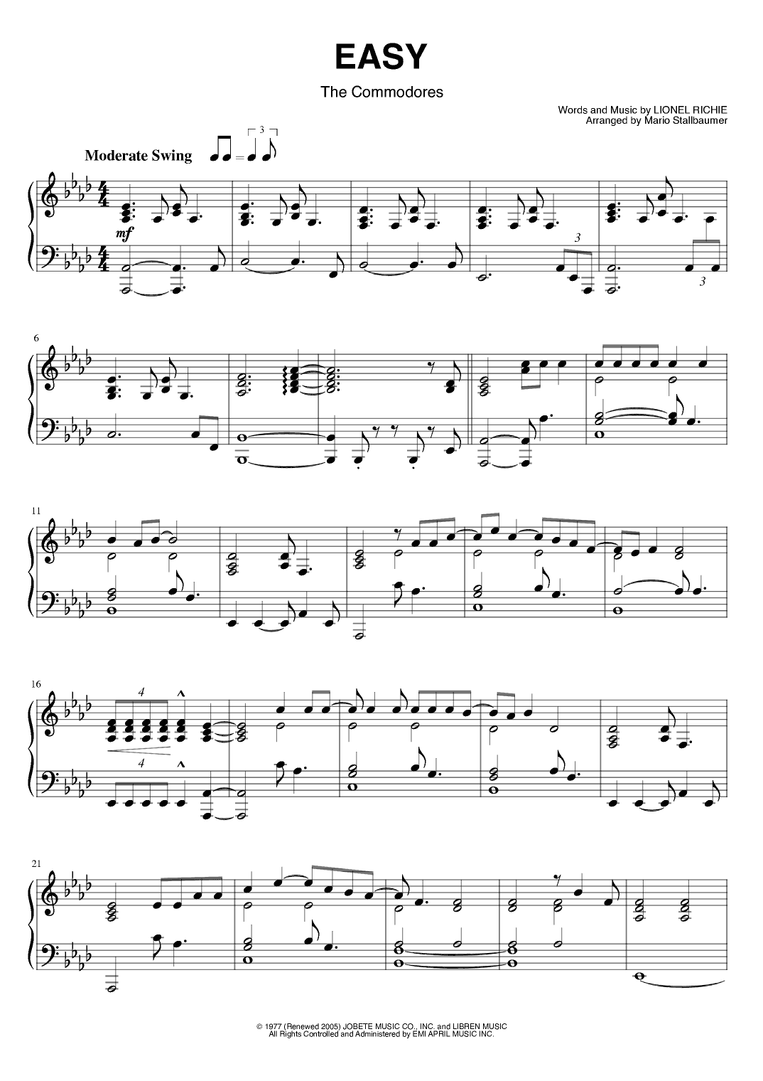 Easy (arr. Mario Stallbaumer)