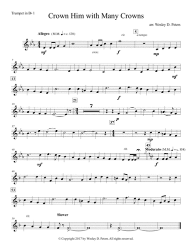 Crown Him With Many Crowns (Brass Sextet) (arr. Wesley D. Peters)