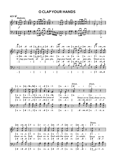 O clap your hands (arr. Unknown)