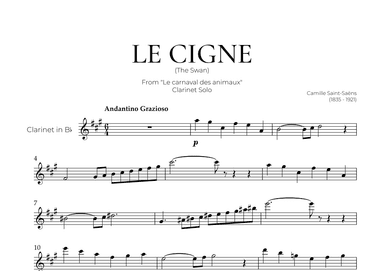 The Swan (Clarinet Solo) - Saint Saens (arr. Pedro Merendi)