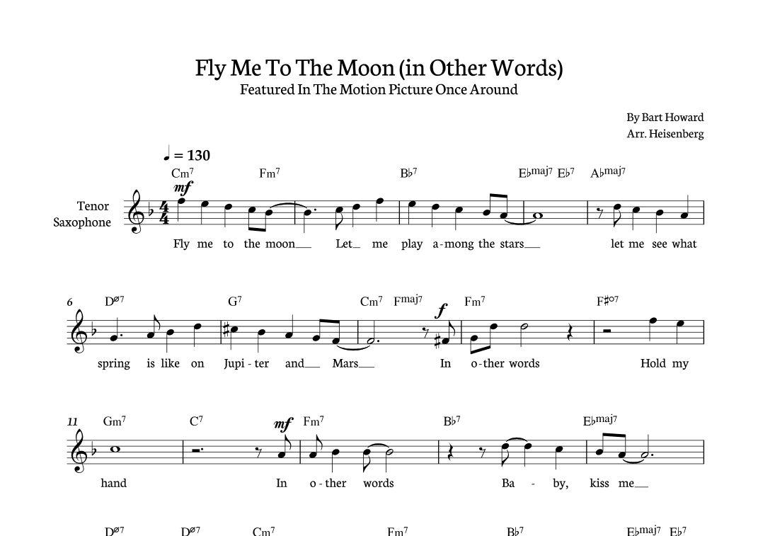 Fly Me To The Moon (in Other Words) (arr. Heisenberg)
