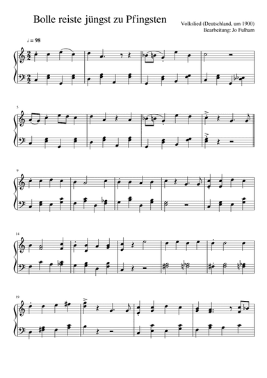 Bolle reiste jüngst zu Pfingsten (arr. Jo Fulham)