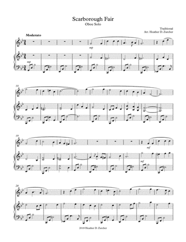 Scarborough Fair - Oboe Solo (arr. Heather D. Zurcher)
