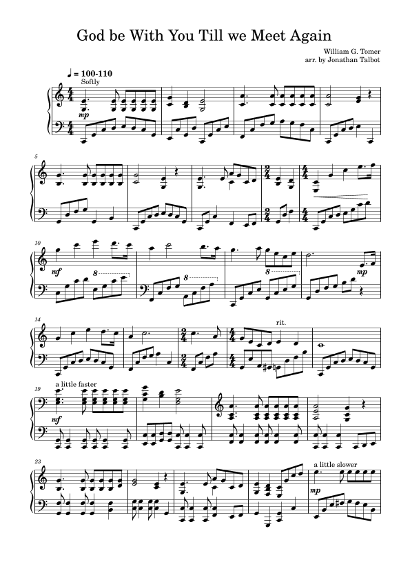 God Be With You Till We Meet Again (arr. Jonathan D. Talbot)