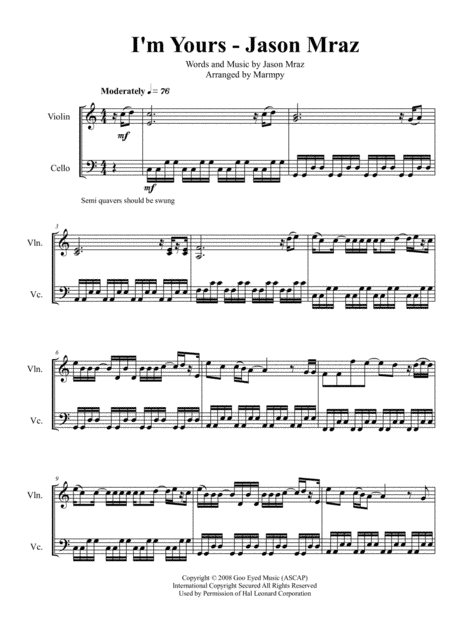 I'm Yours (arr. Marmpy)