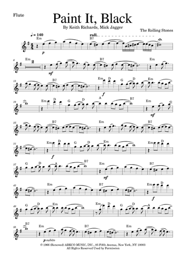 Paint It, Black (arr. Golden Skull Editions)