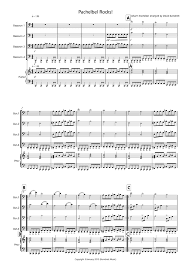 Pachelbel Rocks! for Bassoon Quartet (arr. David Burndrett)