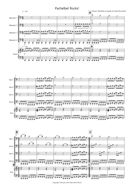 Pachelbel Rocks! for Bassoon Quartet (arr. David Burndrett)