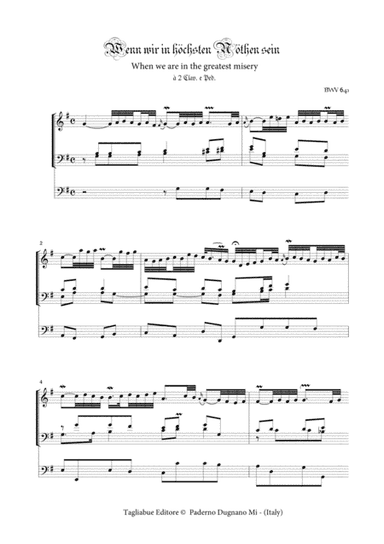 BACH J.S. - Wenn wir in höchsten Nöthen sein BWV 641 - For Organ (arr. Marcello Meneguzzo)