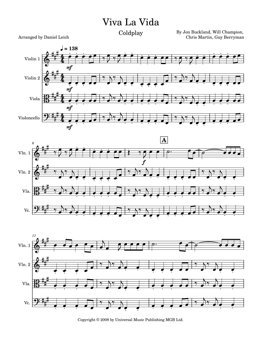 Viva La Vida (arr. Daniel Leich)