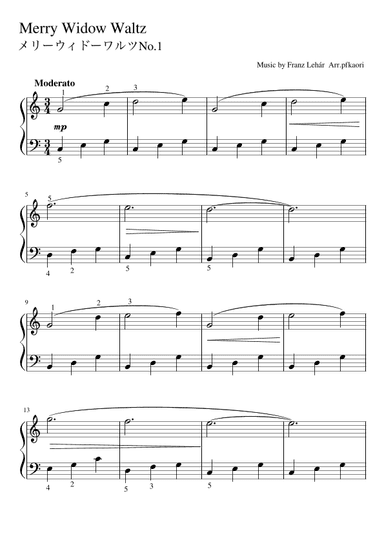 "Merry Widow Waltz No.1" (Cdur) (arr. pfkaori)