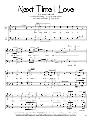 Next Time I Love (arr. Larry F. Wright (click on song title to get important info regarding pricing!!!))