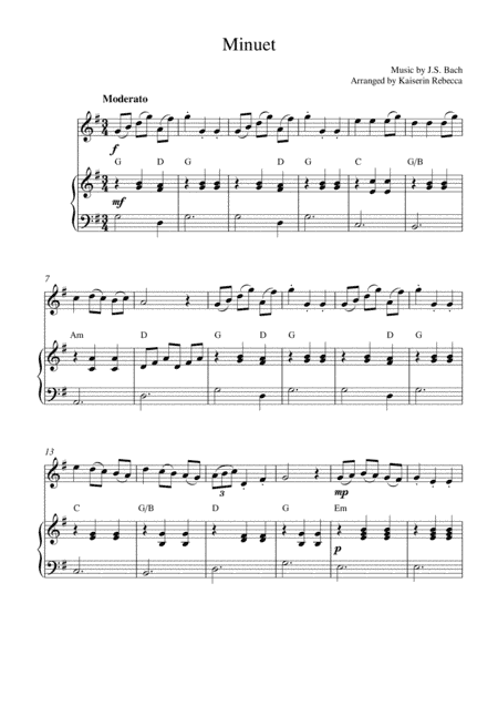 Minuet (in G major) (arr. Kaiserin Rebecca)